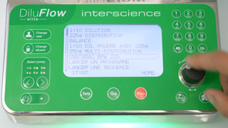 在DiluFlow Elite上选择instaBag程序