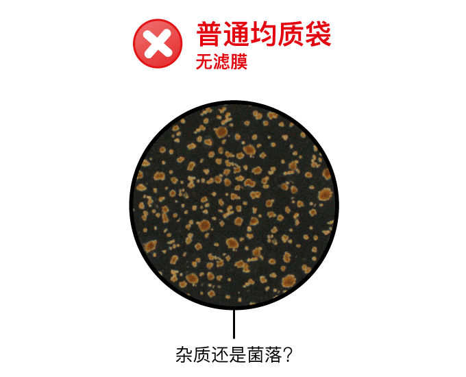 为什么要使用带滤膜的均质袋？- 结果